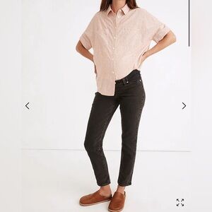 Madewell Maternity Side-Panel Perfect Vintage Jeans in Lunar Wash / 33 / 16-18